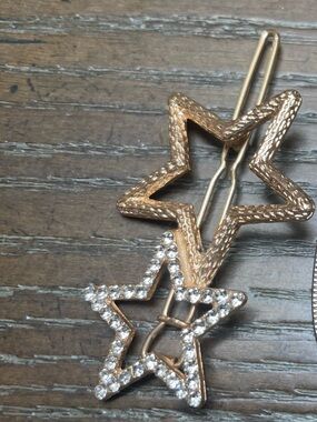 Gold Rhinestone Star Hair Clip Barrette Celestial Y2K Coquette